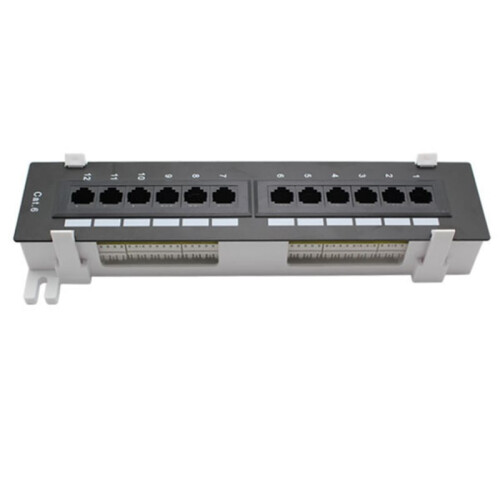 2X Network Tool Kit 12 Port CAT6 Patch Panel RJ45 Networking Wall Mount Rack with Wall Mount Bracket 2