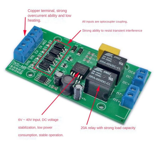 5X  6V 12V 24V  Motor Forward and Reverse Controller 20A with Limit Relay Driver Lifting Control Board P0 2