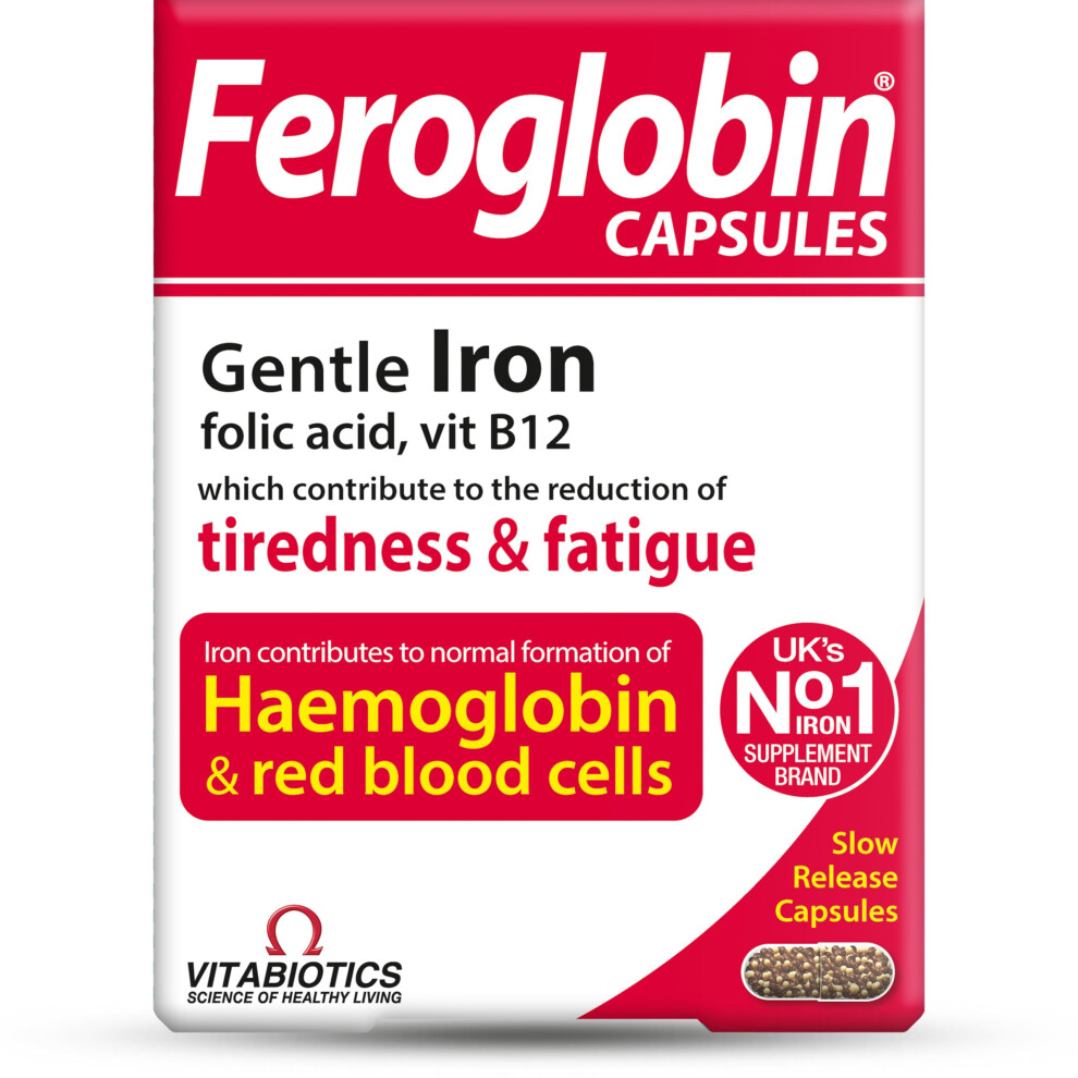 Feroglobin Iron Supplement Capsules Support Iron Defficiency, Anemia And Blood Formation, Boost Energy, Immunity And Vitality While Reducing Fatigue