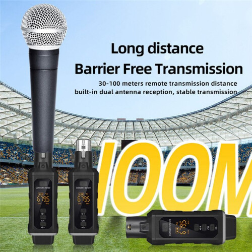 New 48V Capacitor XLR Adapter Wireless Microphone Transmitter Receiver for Dynamic Microphone Guitar Audio Mixer 1