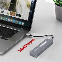 2X M.2 NVMe SSD-Behuizing USB3.2 20Gbps Type-C SSD-Behuizing voor 2230/2242/2260/2280 NVME SSD M Key Externe Behuizing