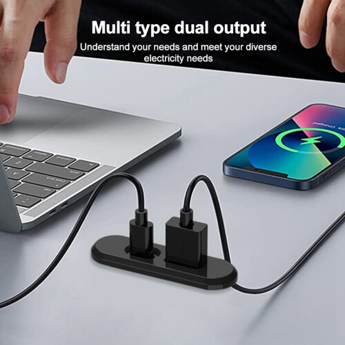 2X Desktop Embedded USB Socket Furniture Desk Portable TYPE-C and USB Charging Plug Computer Desk Office Accessories 2