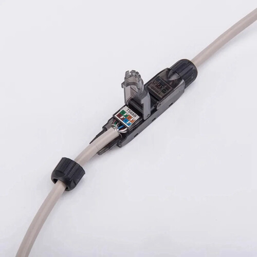 10X RJ45 Cat6A UTP LAN Cable Tool-Less Extension Connector Network Extender Junction Adapter Connection Box 2