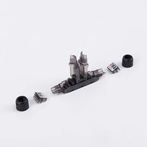 6X RJ45 Cat6A UTP LAN Cable Tool-Less Extension Connector Network Extender Junction Adapter Connection Box 2