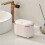 2X Press-Type Desktop Small Trash Can with Lid,Small Storage Bucket Tiny Desktop Waste Garbage Bin,White 3