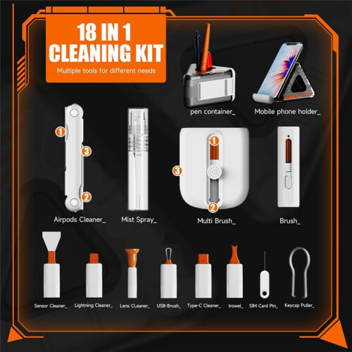 24 in 1 Earbuds Cleaning Pen Screen Cleaning Tool Computer Keyboard Multi-Function Earbuds Cleaning Kits 2