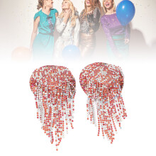 Rhinestone Nipple Covers PU PET Erogous Reusable Pasties for Festival Party