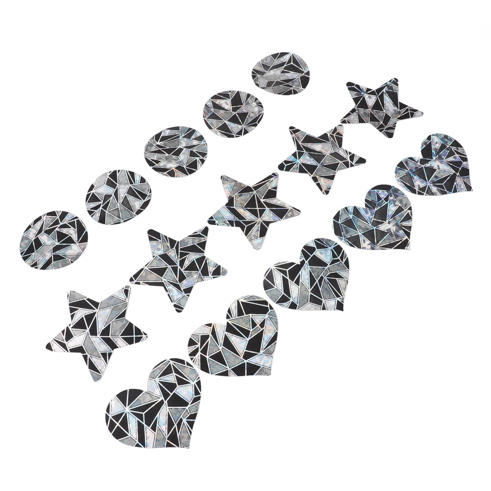 15 Pairs Glitter Nipple Covers Disposable Adhesive Covers, Breathable, Round & Heart Shapes