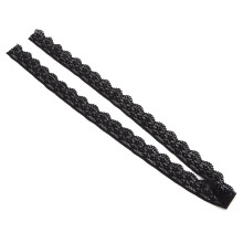 10 Yard Black Nylon Lace Ribbon 2.5cm Wide Wavy for DIY Card & Sewing Projects