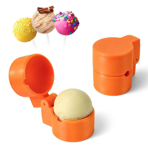 2 PCS Round Cake Mold Shapes Pressing Set, 3D Printed Sphere Circle Cake Cutter and Pusher,Baking Accessories 2