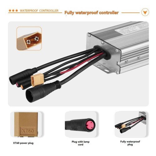 Electric Bicycle Controller with 1T5 Light Wire KT-30A Waterproof Sine Wave Controller Essential E-Bike Accessory 1