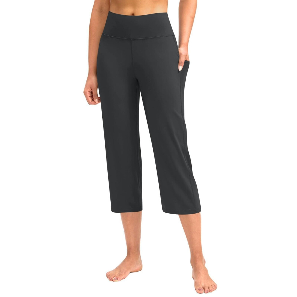 Dark/Grey Pants For Women Stretch Cropped Casual Capris- Xxxl
