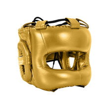 Shock Absorption Boxing Headgear with Detachable Inner PU-gold