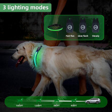 2X LED Light  Dog Collar Rechargeable Waterproof Safety Collars for Dogs During Night Walking Pet Flashing Gear