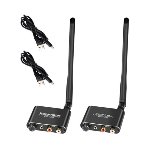 2X 2.4G Wireless Audio Adapter Extensor Wireless Audio Transmitter and Receiver 50M Lan Audio Extender Splitter RX/TX 1