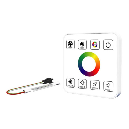 LED Strip Light Controller with 8Key Touch Panel RF Wireless Controller Reflux Pixel Control for Horse Race Tape Lamps,A 2