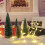 20X  Christmas Tree Small Pine Trees  the Wooden Base Home Desktop Decoration 4