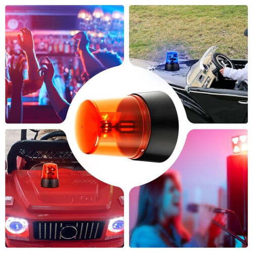 2Pcs Rotating Strobe Light, 360 Degree Rotating Light, Disco Bar Party Decorative Light Red 2