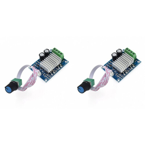2X 20A PWM  Motor Speed Controller 12-24V  Adjustable Motor Governor Temperature Regulating Dimming