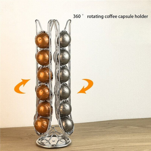 Coffee Capsule Storage Rack, 24 Coffee Capsule Coffee Cup Storage Rack, Stainless Steel Storage Display Rack 2