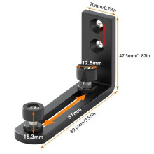 Wall-Mounted Barn Door Floor Guide Double Wheel Easy Installation Barn Door Swing Stop Adjustable Carbon Steel