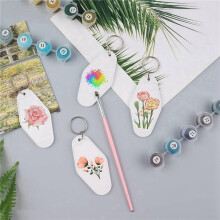 60Pack Motel Keychain Blanks Vintage Motel Keychains Sublimation Blank Keychain for Vinyl DIY Crafting Keychain White