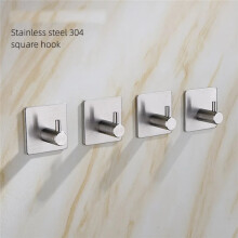 Stainless Steel Self Adhesive Hooks Sticky Wall Door Hook Robe Tea Towel Rustproof Towel Rack, Clothes Coat Hanger