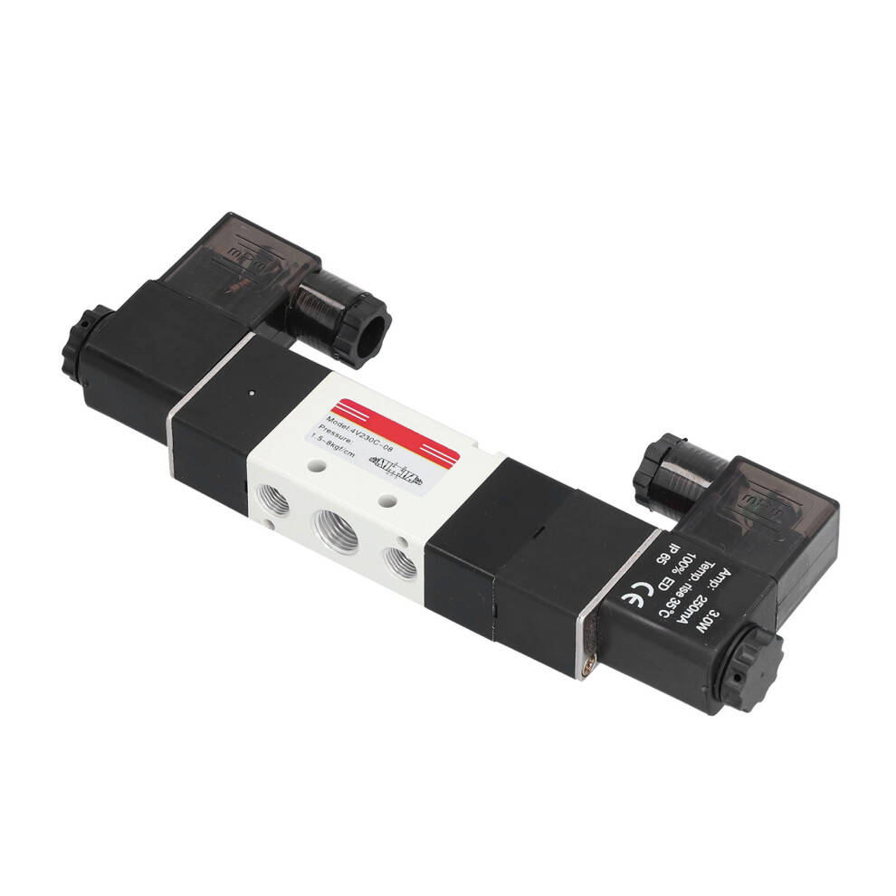 3-Position 5-Way Pneumatic Solenoid Valve Dc24v Alloy 1/4In 8761391465244