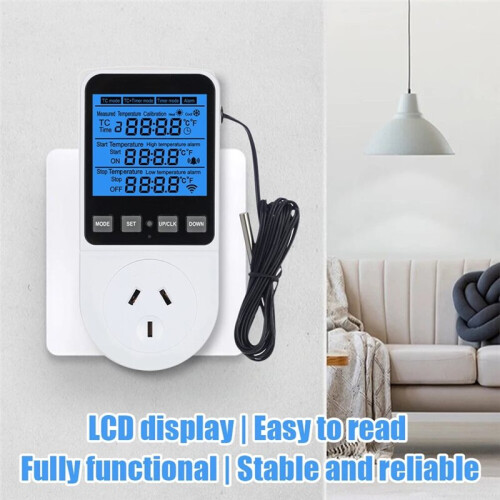 Fully Functional Temperature Controller Socket Timer  Digital Thermostat Heating Cooling Regulator Thermometers EU 2