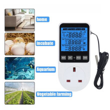 Fullt Fungerande Temperaturregulator Uttag Timerbrytare Digital Termostat Värme Kylregulator Termometrar EU