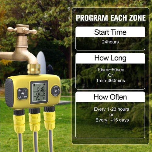 Automatic Water Timer Irrigation Controller  Watering System Programmable Water Valve for Outdoor Garden Lawn