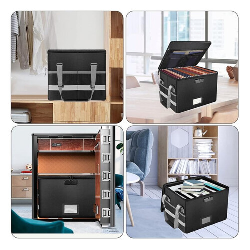 Fireproof File Box, Data Folding Storage Box, Home Office Document Book Archive Box, Storage Box
