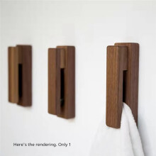 Wooden Towel Hooks No-Hole Bathroom Home Furnishing Strong Adhesive Wall Hooks Wall
