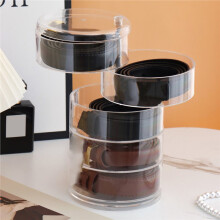 Rotating Multi-Layer Belt Organizer - Transparent Display Case for Women'S Belts, Necklaces & Jewelry-Contemporary Style