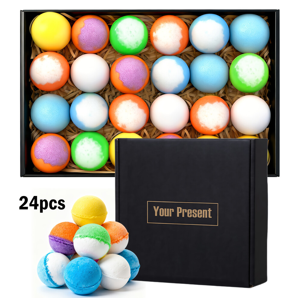 Set of 24 Vibrant Mini Bath Bombs, Ideal for Both Men And Women, Making Them Great Gifts for Occasions Like Halloween,