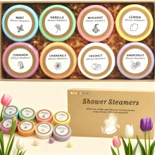 Vapeurs de douche - Paquet de 8 bombes de douche cadeaux pour elle avec huile essentielle pour le SPA à domicile, les