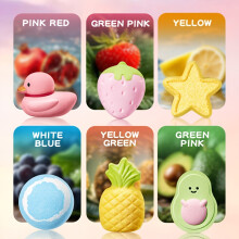 Set of 6 Fruit Bath Bombs, Providing a 24-Hour Lasting Scent, Gentle Cleansing And Moisturizing Properties, Perfect for