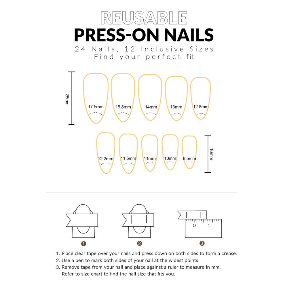 Reach-Tools Mauve 24Pcs Halloween Fake Nails - & Reusable