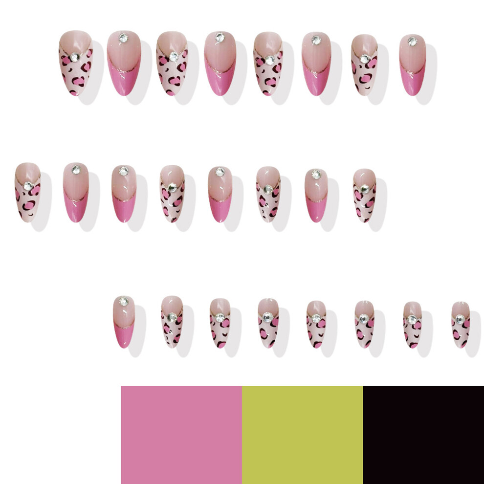Reach-Tools 24Pcs Leopard Print Press-On Nails, Almond Shape