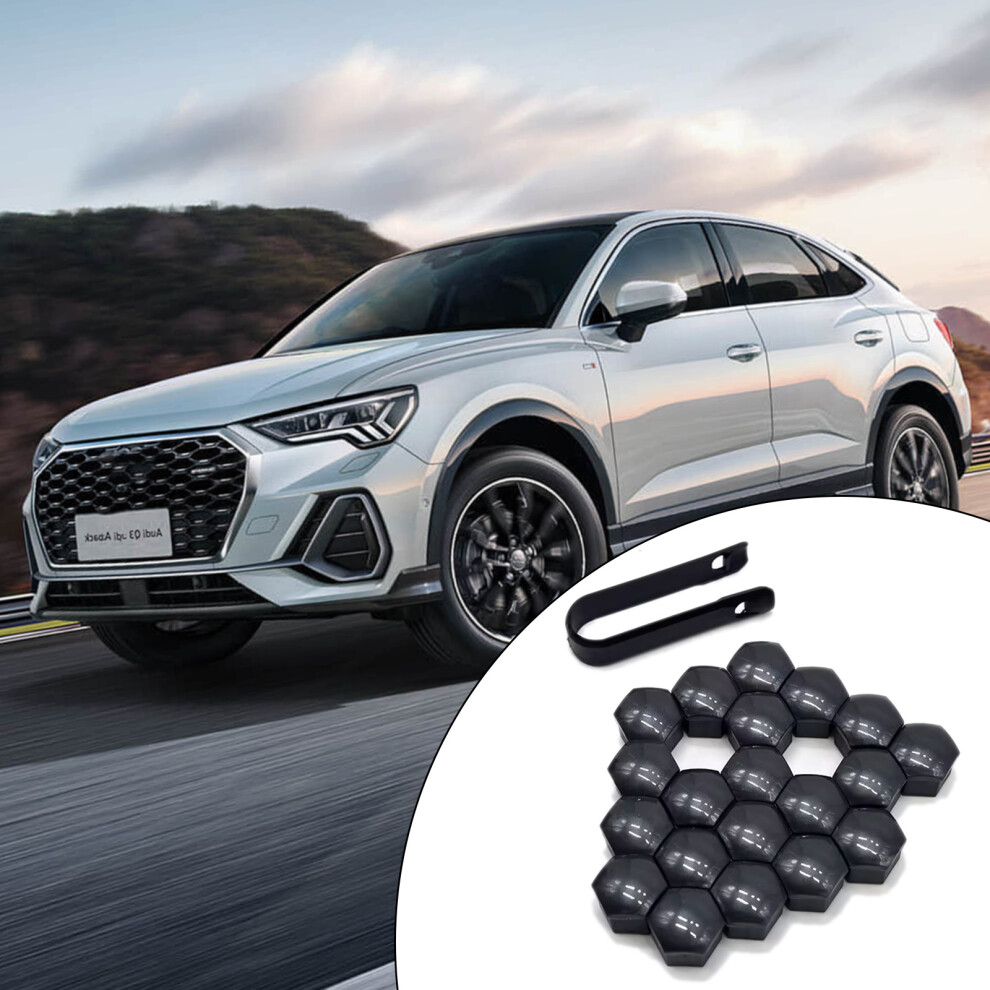 ( 20 Pcs And 1 Clip, 17Mm) 20Pcs Plastic Wheel Lug Nut Covers 17-21Mm For Car Rims Black 6001832554666