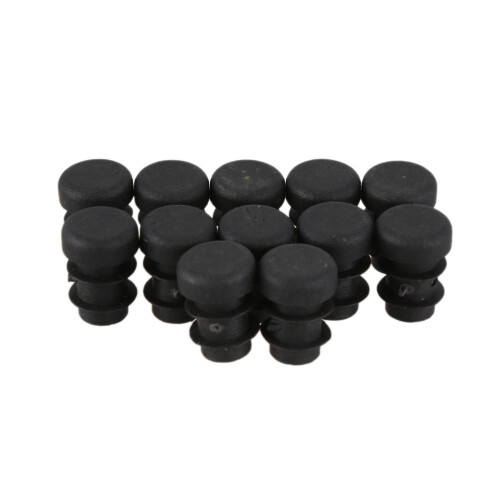 48 Pcs Plastic 12mm Pipe End Blanking Caps Bung Tube Insert Plug Round Black 1