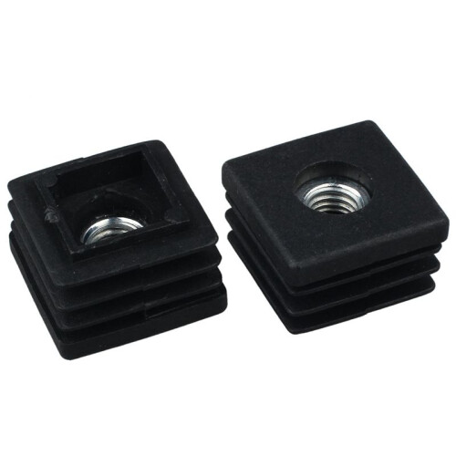 40 Sets 45mm Base Dia Adjustable Leveling Foot 25mmx25mm Square Tube Insert Kit 1