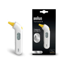 Braun ThermoScan 3 Ear thermometer - Fast 1 second measurement - Audio fever indicator - Digital Display - Baby and infant friendly - #1 Brand among