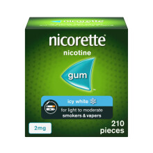 Nicorette Icy White 2mg Gum (210 Pieces), Discreet Stop Smoking and Stop Vaping