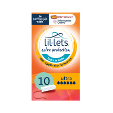 Lil|Lets Non|Applicator Ultra Tampons 10 Count (Pack of 1) For Extremely Heavy