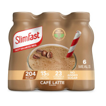 SlimFast • Café Latte Meal Replacement Shake • 204 Cals • 15g Protein • 23 Vitam