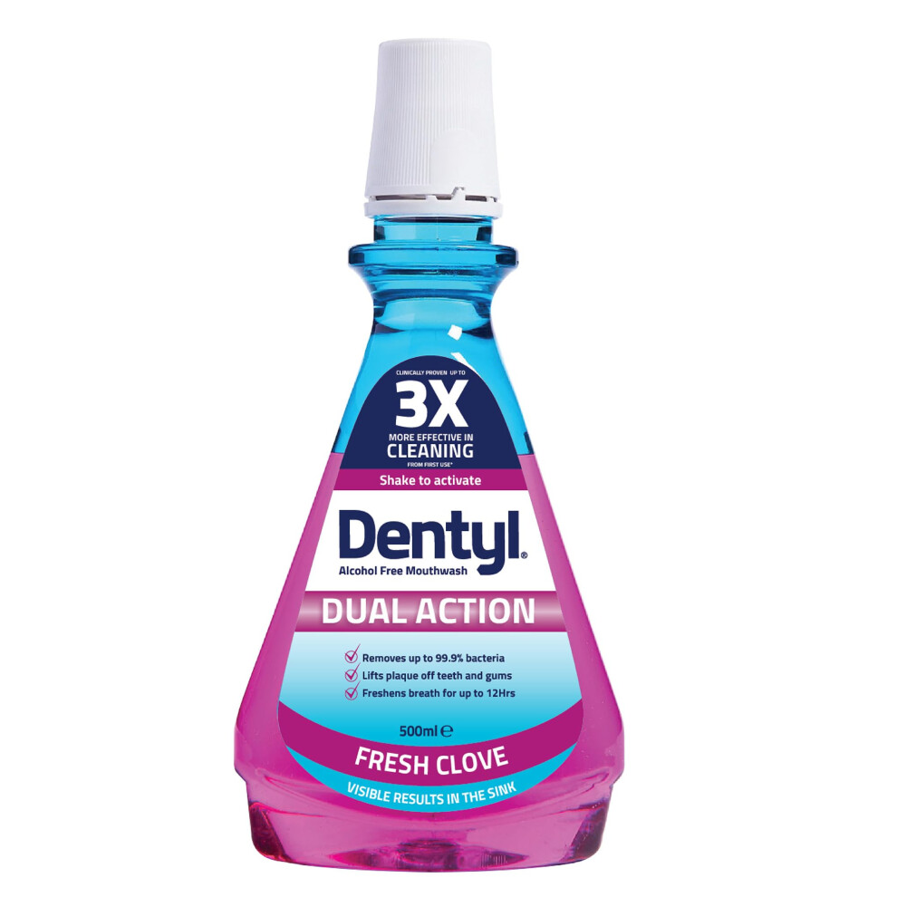Dentyl Dual Action Cpc Mouthwash, 12Hrs Fresh Breath & Total Care, Alcohol Free,