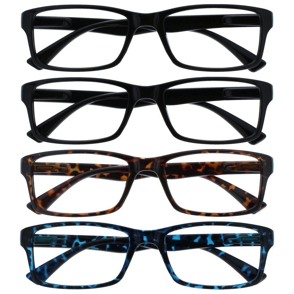 Opulize Pep Reading Glasses For Women Men Large Rectangular Designer Frame With