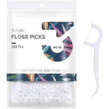 Y-Kelin Floss Picks -100 Pcs Floss Sticks 2 in 1 Resistant Toothpick, Easy and Simple to Use Dental Floss, Deep Clean Tooth Picks Floss Sticks, Teeth