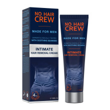 NO HAIR CREW Intimate Hair Removal Cream for Men – Extra Gentle, Fast & Painless Depilation for Groin, Scrotum, Buttocks & Pubic Area – 100 ml